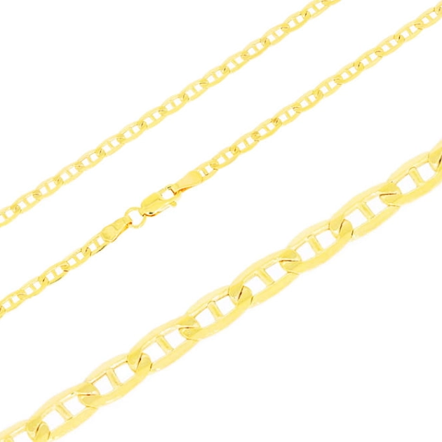 Vyriška tuščiavidurė geltono aukso Marina pynimo grandinėlė 585