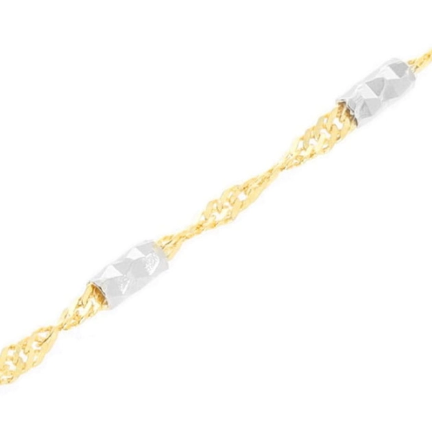 Moteriška pilnavidurė dviejų spalvų aukso grandinėlė 585