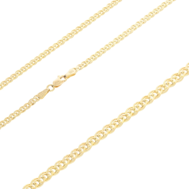 Elegantiška moteriška tuščiavidurė geltono aukso grandinėlė 585