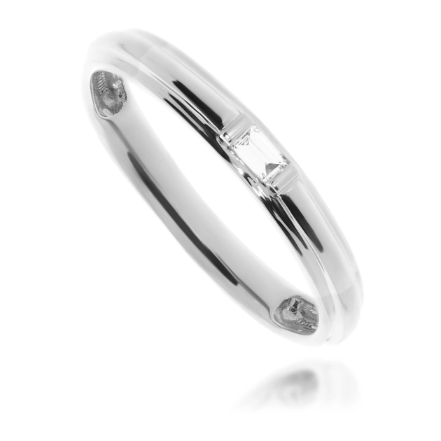 Elegantiškas moteriškas balto aukso žiedas su deimantais 585