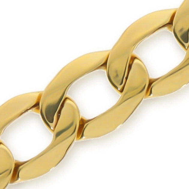 Vyriška tuščiavidurė geltono aukso Curb pynimo grandinėlė 585