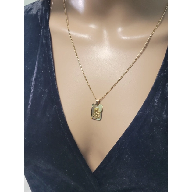 Religinis geltono aukso pakabukas su Dievo Motinos atvaizdu 585