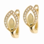 Elegantiški moteriški geltono aukso auskarai su cirkoniais 585