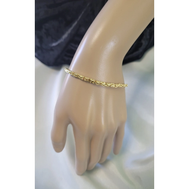 Elegantiška moteriška geltono aukso Byzantine pynimo apyrankė 585