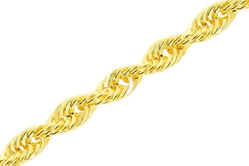Moteriška geltono aukso tuščiavidurė Rope pynimo grandinėlė 585