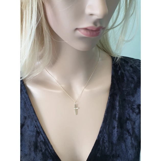 Klasikinis geltono aukso kryželis vyrams ir moterims 585