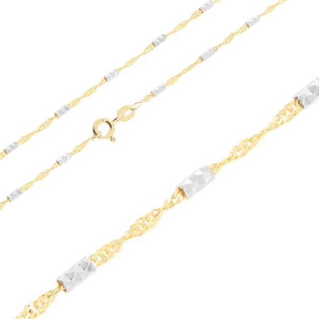 Moteriška pilnavidurė dviejų spalvų aukso grandinėlė 585