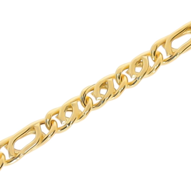 Vyriška tuščiavidurė geltono aukso grandinėlė Figaro pynimo 585