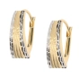 Elegantiški moteriški dviejų spalvų aukso auskarai 585