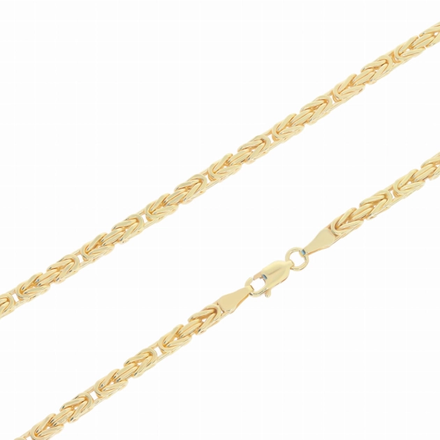 Moteriška tuščiavidurė geltono aukso Byzantine pynimo grandinėlė 585