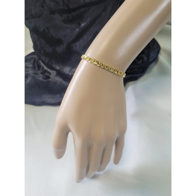 Elegantiška moteriška tuščiavidurė geltono aukso apyrankė 585