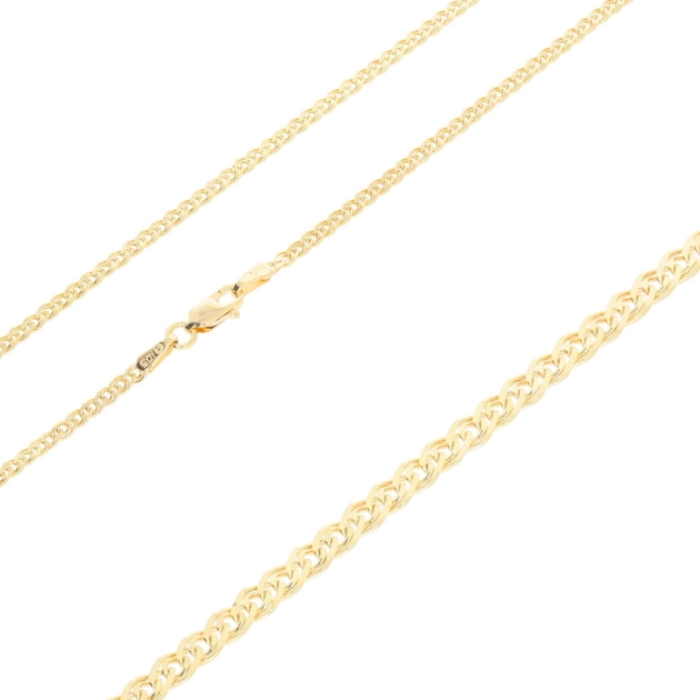 Elegantiška moteriška tuščiavidurė geltono aukso grandinėlė 585