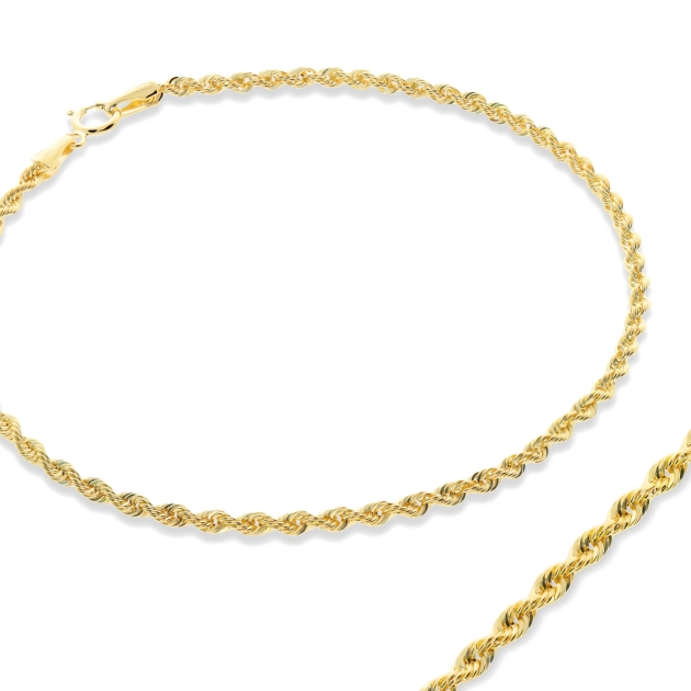 Elegantiška moteriška geltono aukso Rope pynimo apyrankė 585