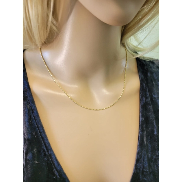 Elegantiška moteriška pilnavidurė geltono aukso grandinėlė 585