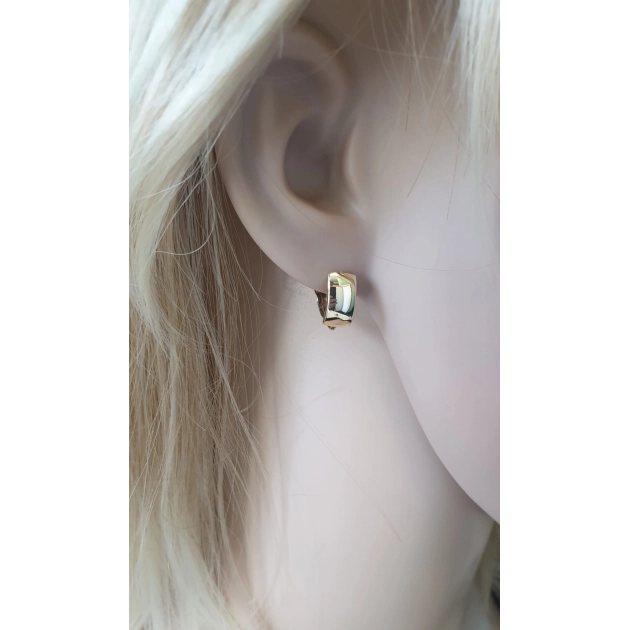 Elegantiški moteriški geltono aukso auskarai lankeliai 585