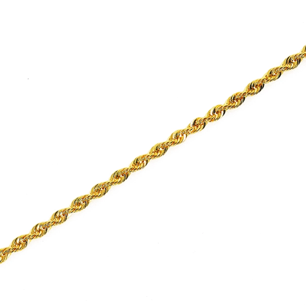 Elegantiška moteriška Rope pynimo geltono aukso apyrankė 585