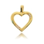 Romantiškas moteriškas geltono aukso pakabukas širdelė su cirkoniais 585