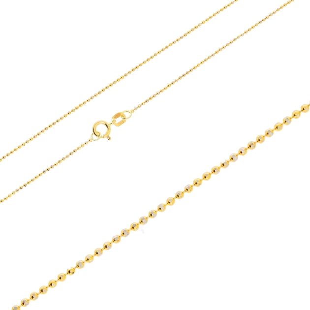 Moteriška pilnavidurė geltono aukso Bead pynimo grandinėlė 585