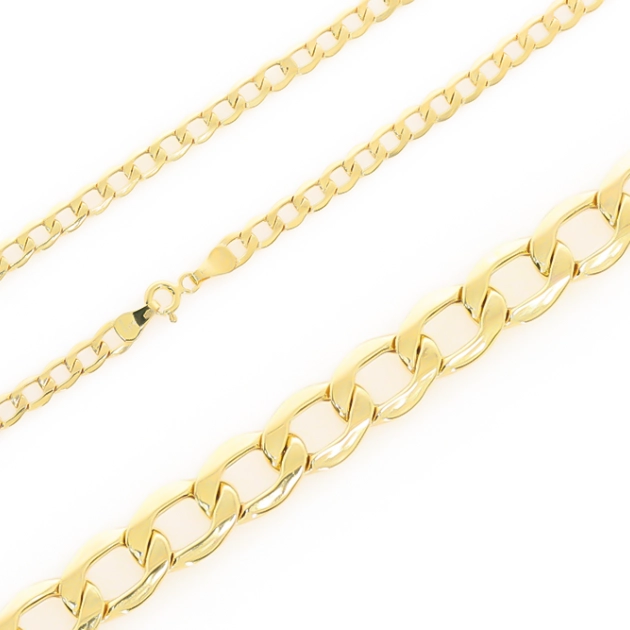 Vyriška geltono aukso tuščiavidurė Curb pynimo grandinėlė 585