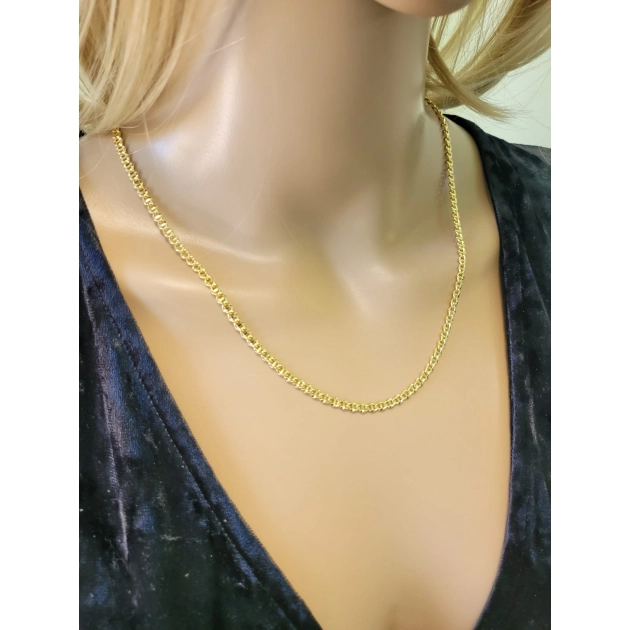 Moteriška tuščiavidurė geltono aukso Marina pynimo grandinėlė 585