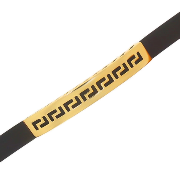 Stilinga moteriška geltono aukso apyrankė su kaučiuku 585