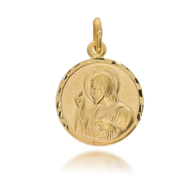 Religinis geltono aukso medalikėlis Šv. Marija ir Jėzus 585