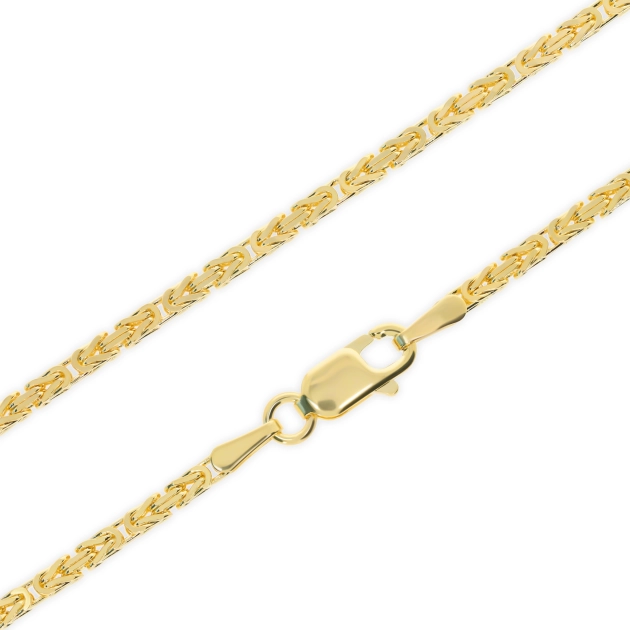 Vyriška tuščiavidurė geltono aukso Byzantine pynimo grandinėlė 585