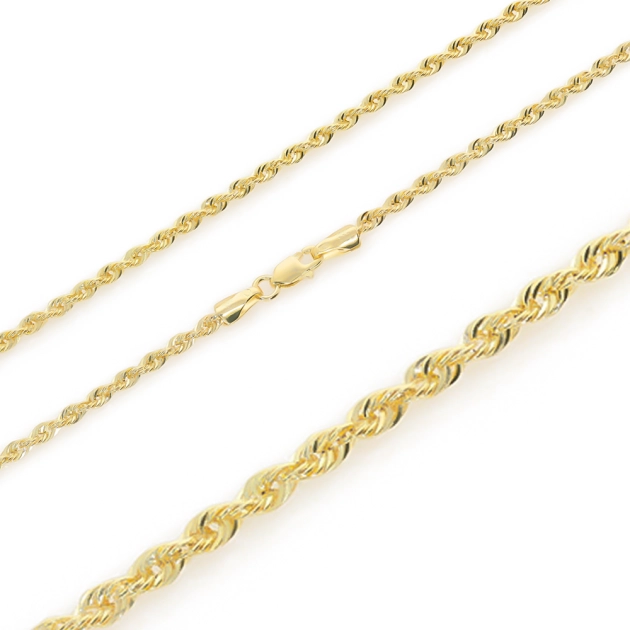 Elegantiška moteriška geltono aukso Rope pynimo grandinėlė 585