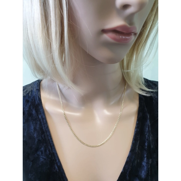 Vyriška tuščiavidurė geltono aukso Curb pynimo grandinėlė 585