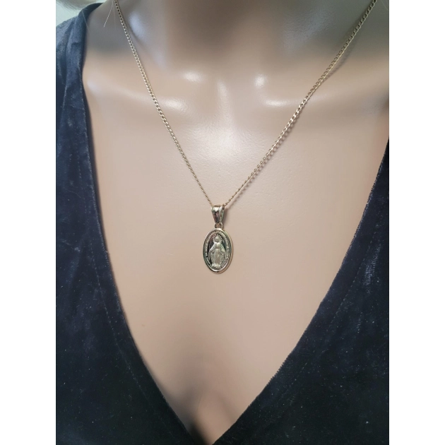 Religinis geltono aukso medalikėlis Švč. Mergelei Marijai 585