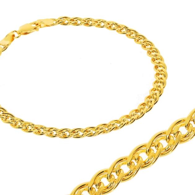 Elegantiška moteriška tuščiavidurė geltono aukso apyrankė 585