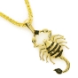 Išskirtinis moteriškas geltono aukso skorpiono pakabukas su juodais cirkoniais 585