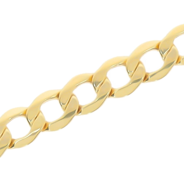 Vyriška tuščiavidurė geltono aukso Curb pynimo grandinėlė 585