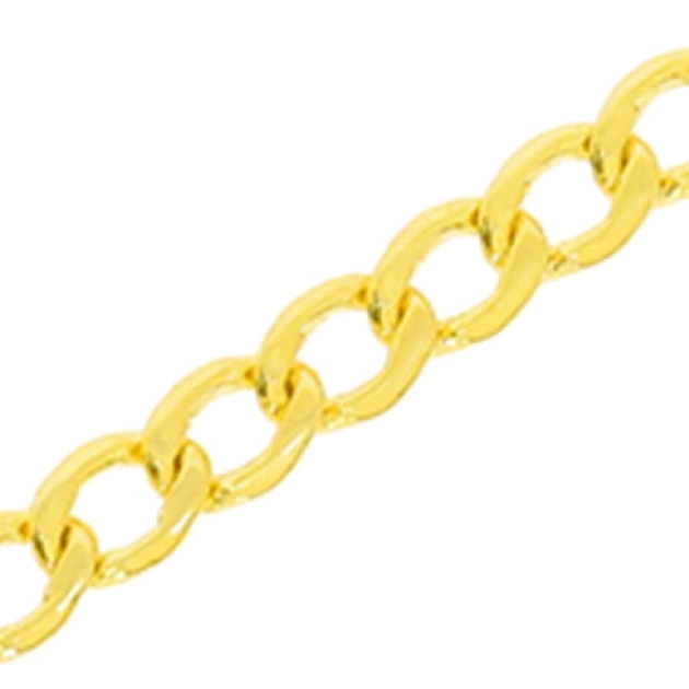 Vyriška tuščiavidurė Curb pynimo geltono aukso grandinėlė 585