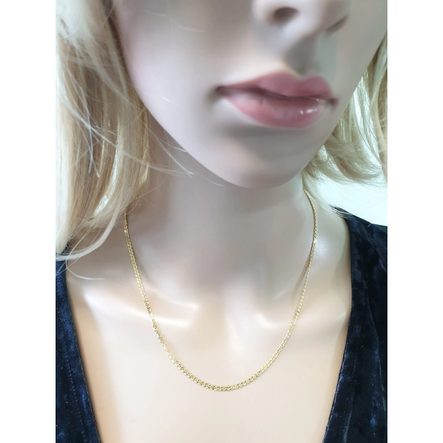 Vyriška tuščiavidurė geltono aukso Monalisa pynimo grandinėlė 585