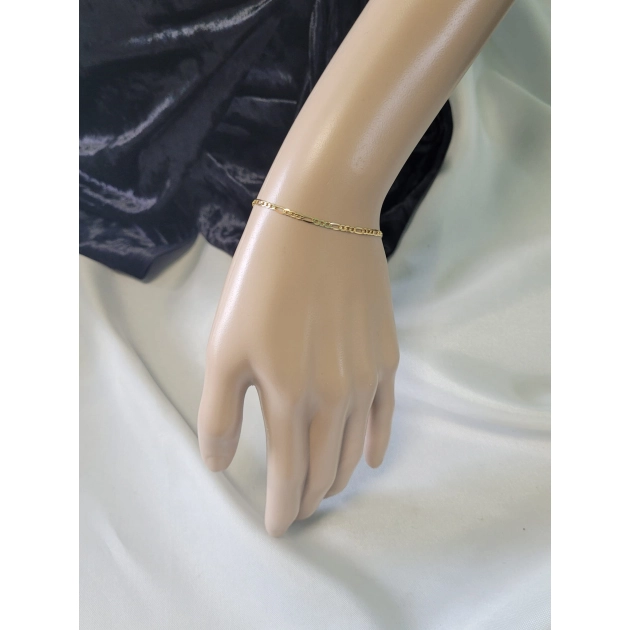 Elegantiška moteriška geltono aukso Figaro pynimo apyrankė 585