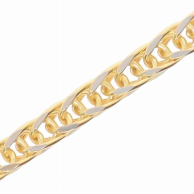 Moteriška tuščiavidurė geltono ir balto aukso Foxtail grandinėlė 585