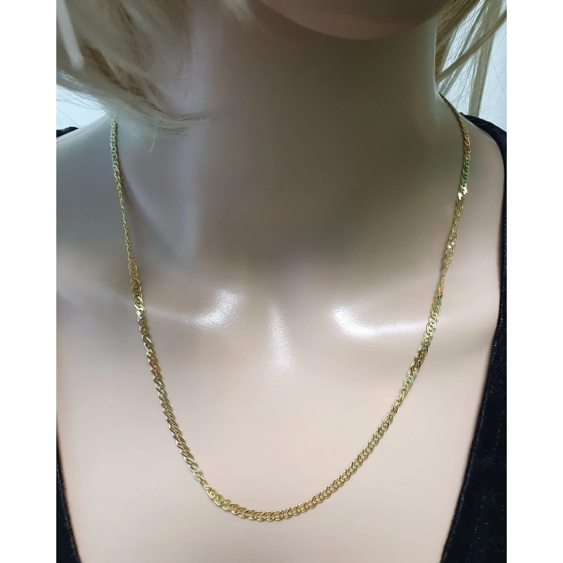 Elegantiška moteriška tuščiavidurė geltono aukso grandinėlė 585