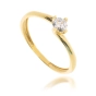 Elegantiškas moteriškas geltono aukso žiedas su cirkoniu 585